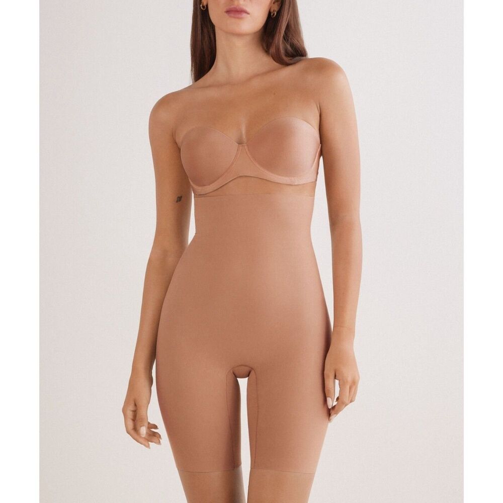 Intimissimi XS Shapewear Light Shaping Cotton High Waist Shorts tan